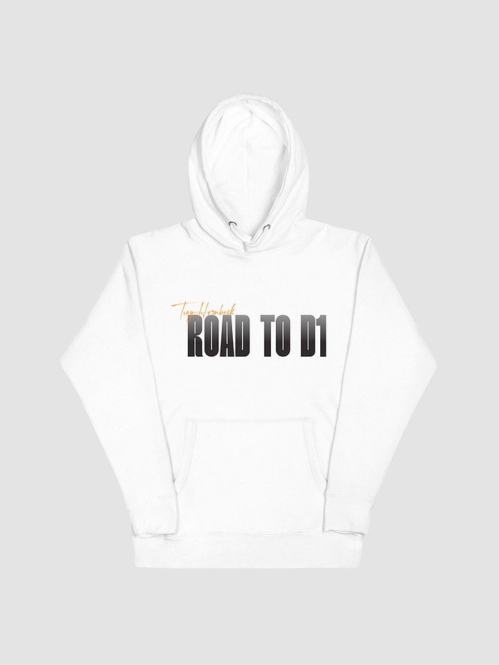 Troy Hornbeck - ROAD TO D1 - White Hoodie with ORANGE product image (1)