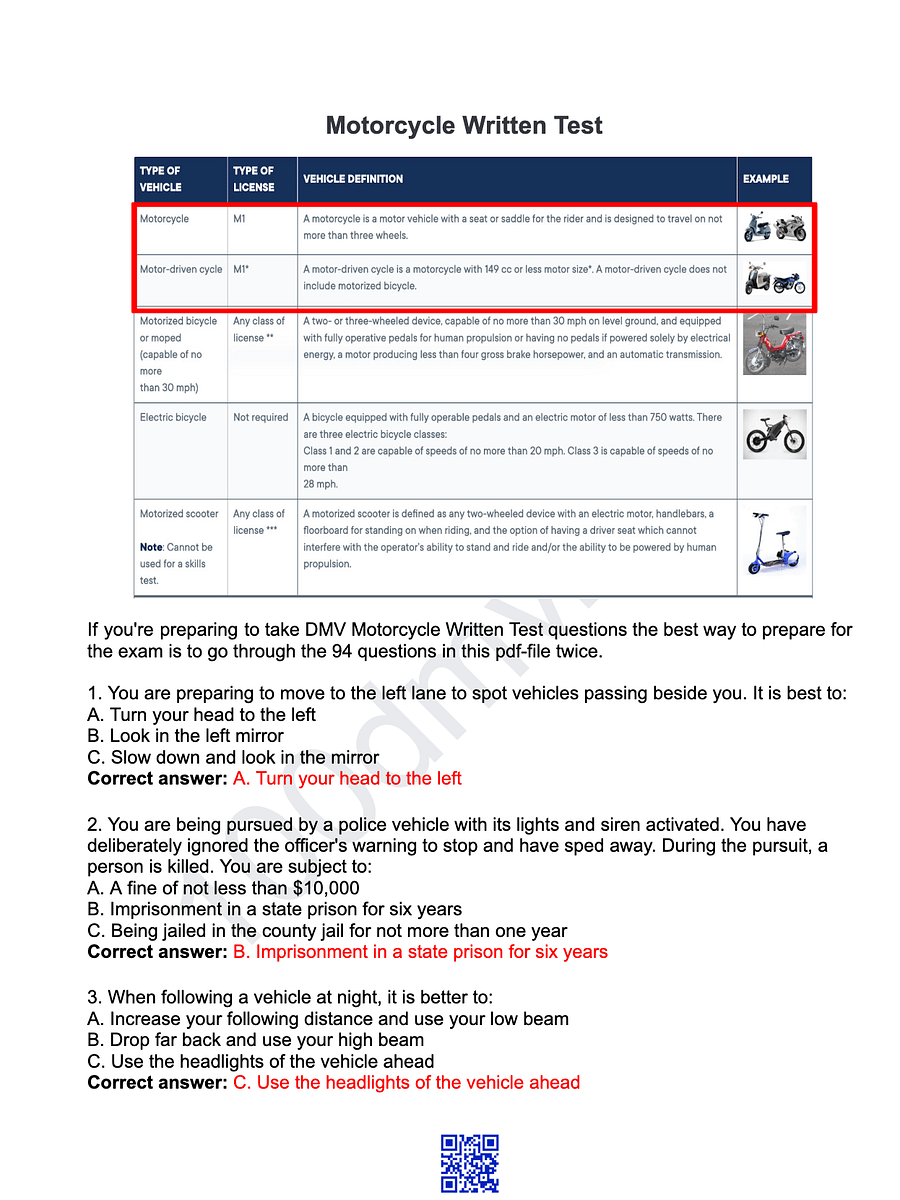 DMV Motorcycle Written Test product image (2)