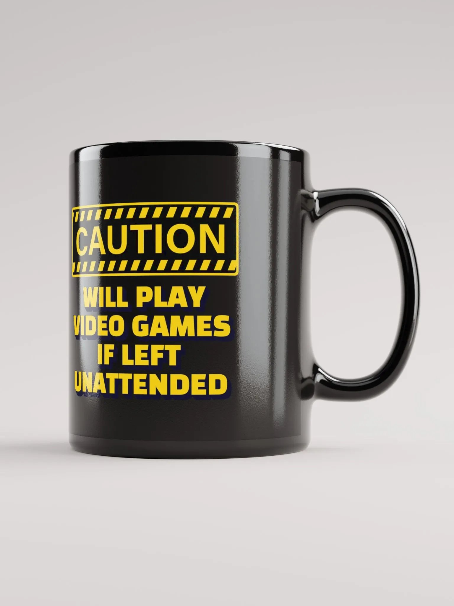 Caution - Will Play Video Games If Left Unattended Black Mug product image (2)
