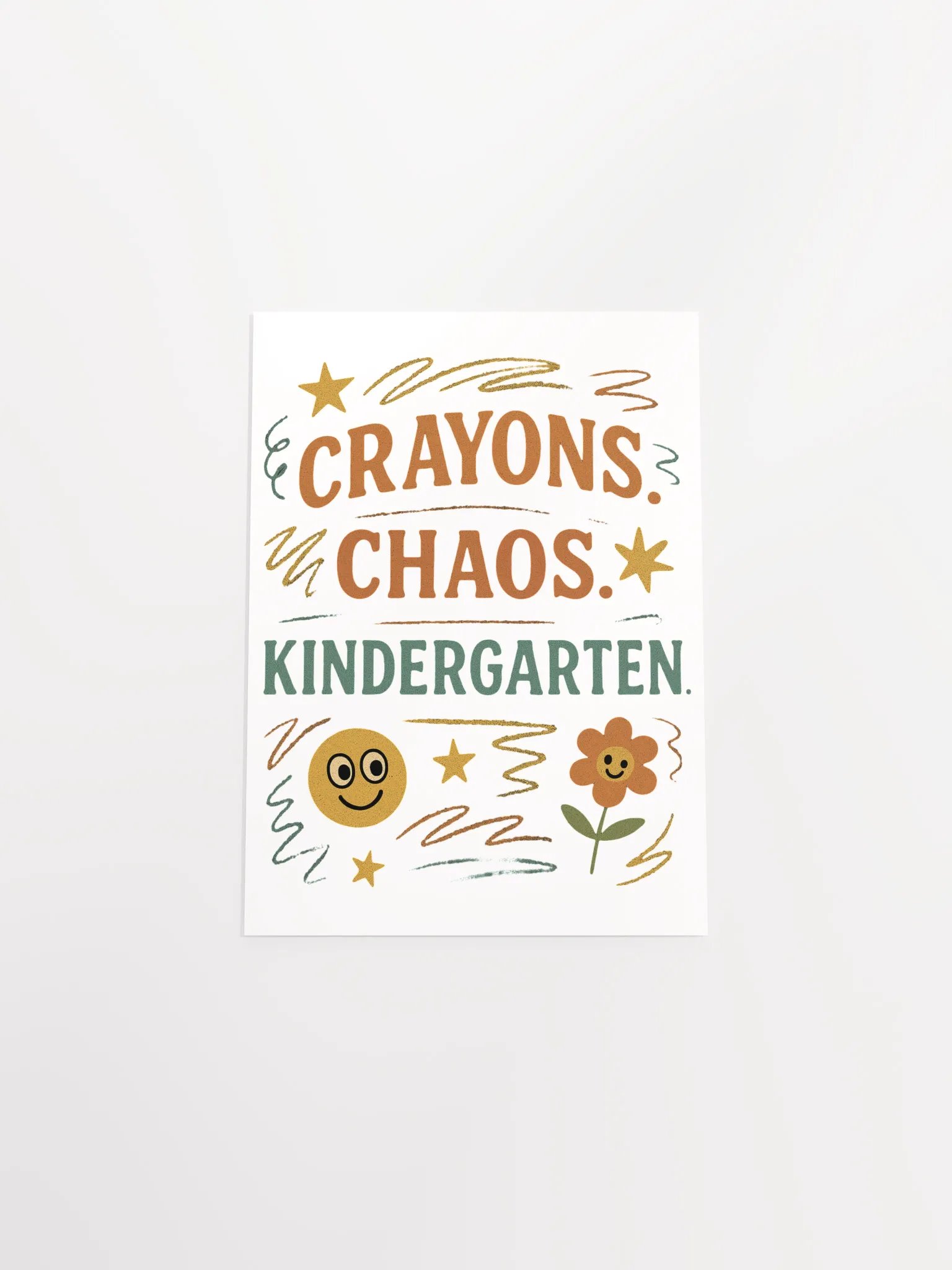 Crayons. Chaos. Kindergarten. Poster – Funny Retro Classroom Wall Art product image (19)