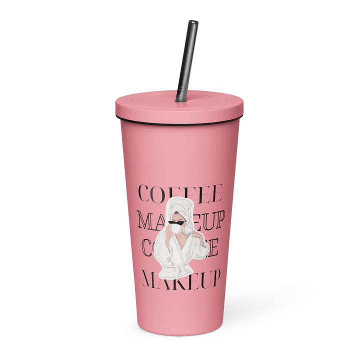 Makeup & Coffee Tumbler With Straw product image (1)