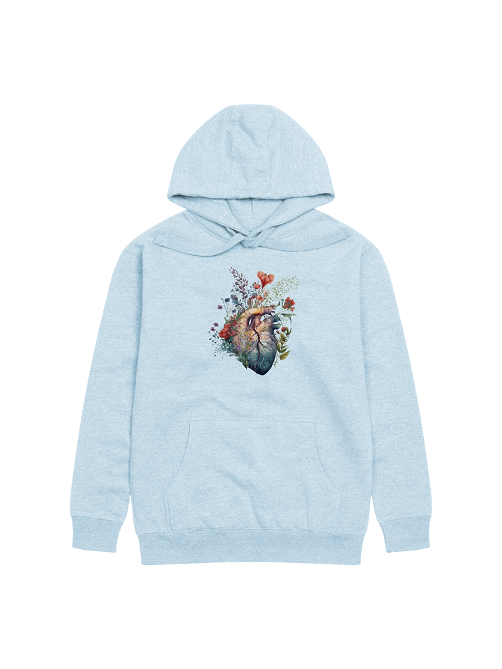 Wildflower Heart Pullover Hoodie – Floral Anatomy Watercolor product image (5)