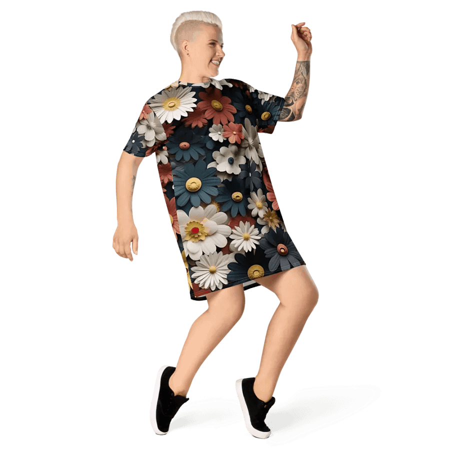 3D-Ditsy-Flowers-Seamless-Patterns T-shirt Dress - V10 product image (5)