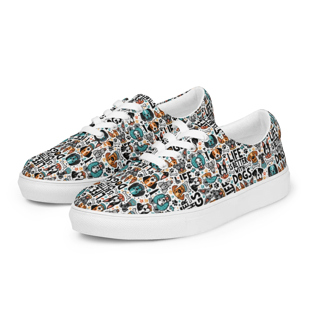 Dog Lover's Statement Lace-Up Shoes _ Calceonova Streetwear _ Life is Better With Dogs Design product image (9)