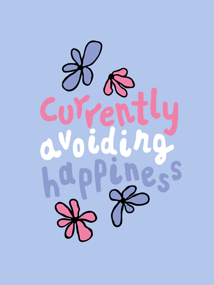 WLS Longslave with print 'Curently avoiding happiness' product image (2)