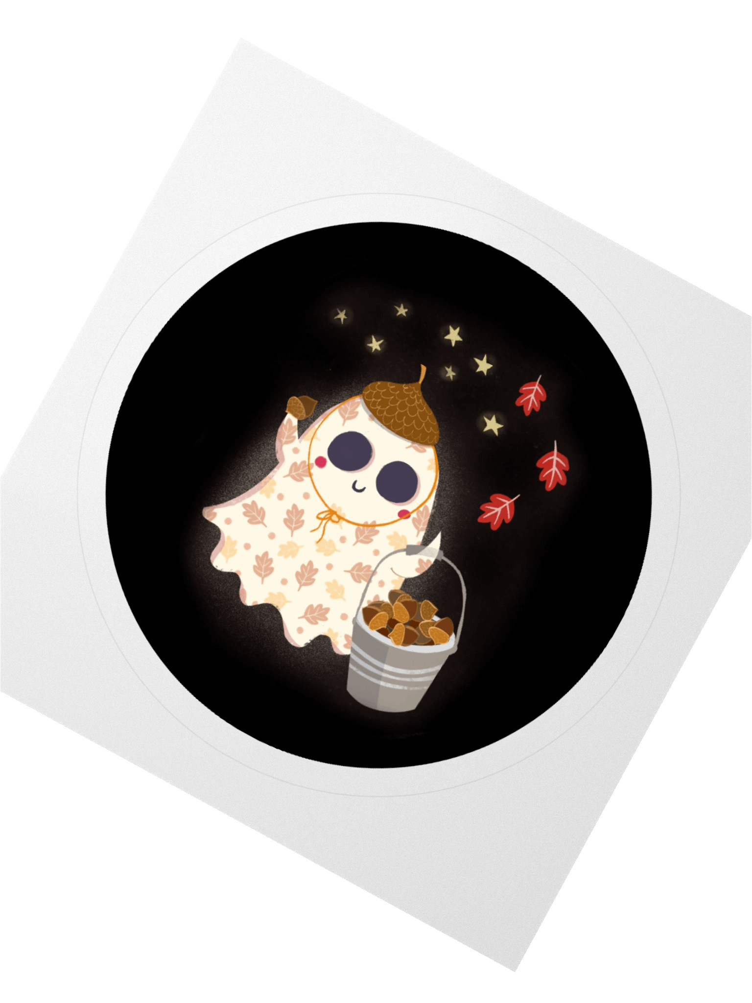 Little Ghost Acorn Collector - Vinyl Sticker product image (1)