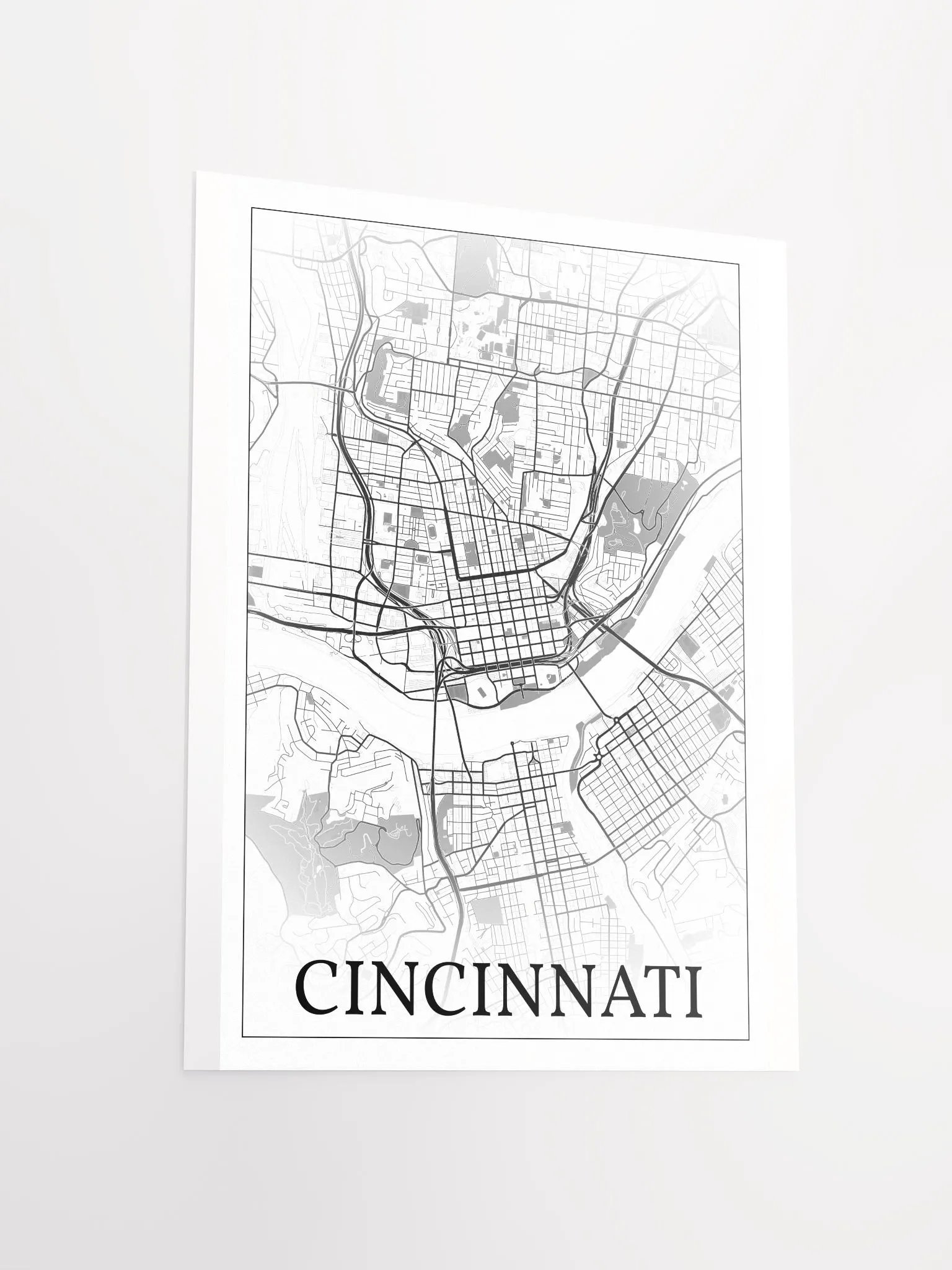 Cincinnati, Ohio, USA, city map print product image (15)