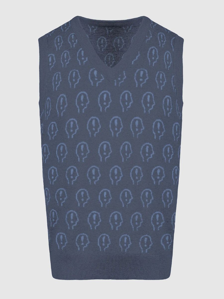 EXCLAIMING MENTALLY (duotone navy) knitwear vest product image (15)