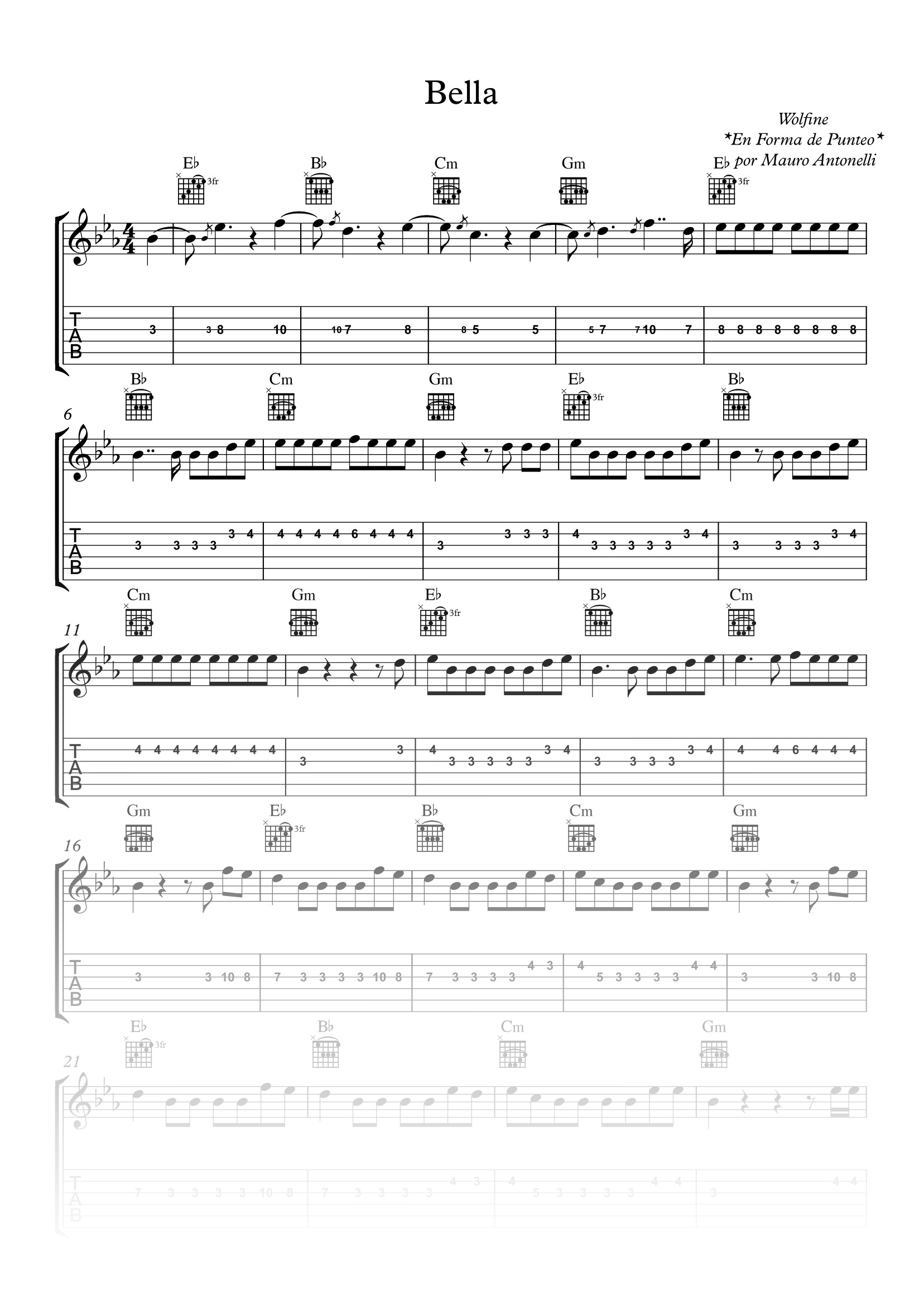 Bella - Partitura + Tab + Acordes + Pista product image (1)