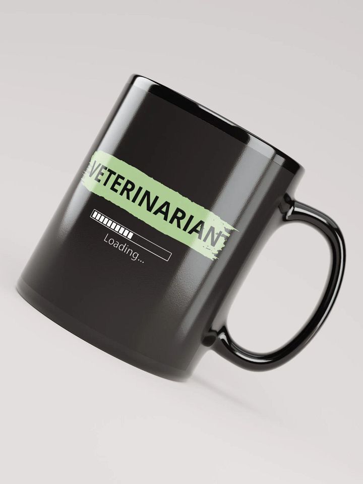 "Vet loading" black glossy mug product image (2)