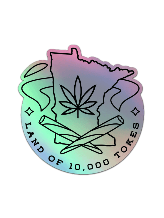 Land of 10,000 Tokes ✧ Minnesota Cannabis Holographic Sticker product image (1)