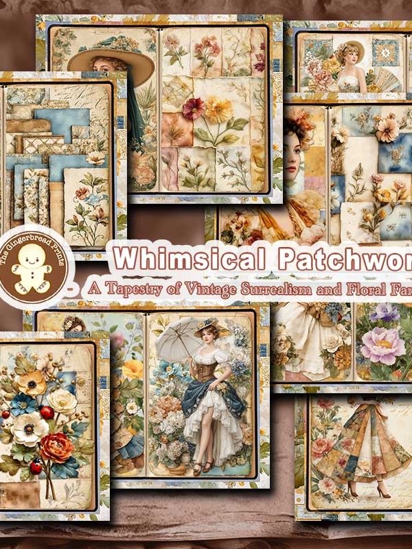 Whimsical Patchwork Journal kit digital Download product image (5)