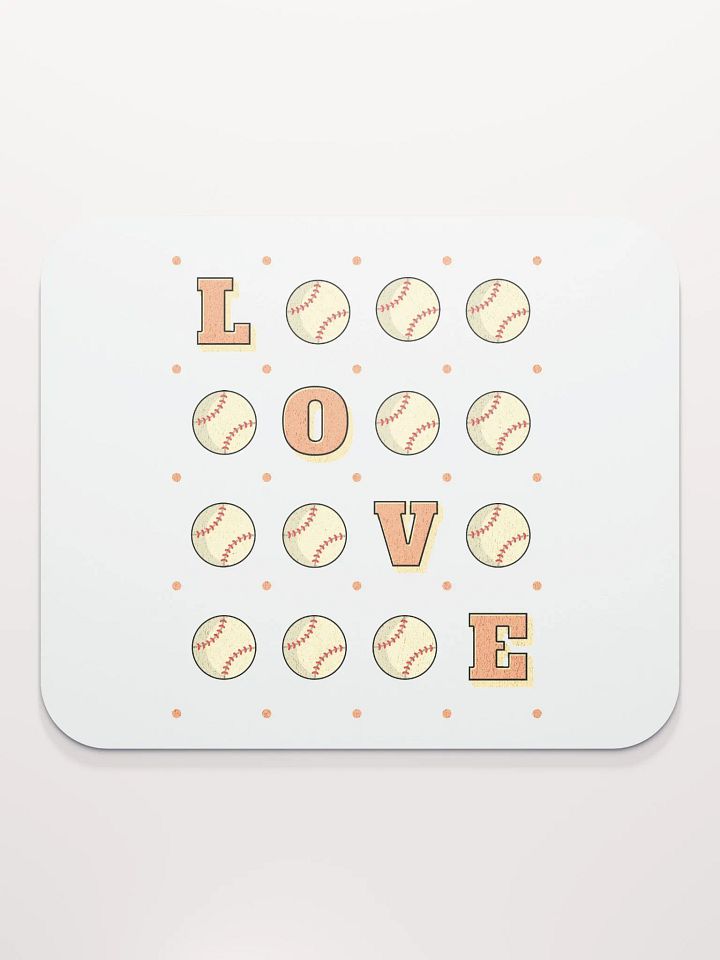 Love Baseball Square Grid Mouse Pad product image (2)