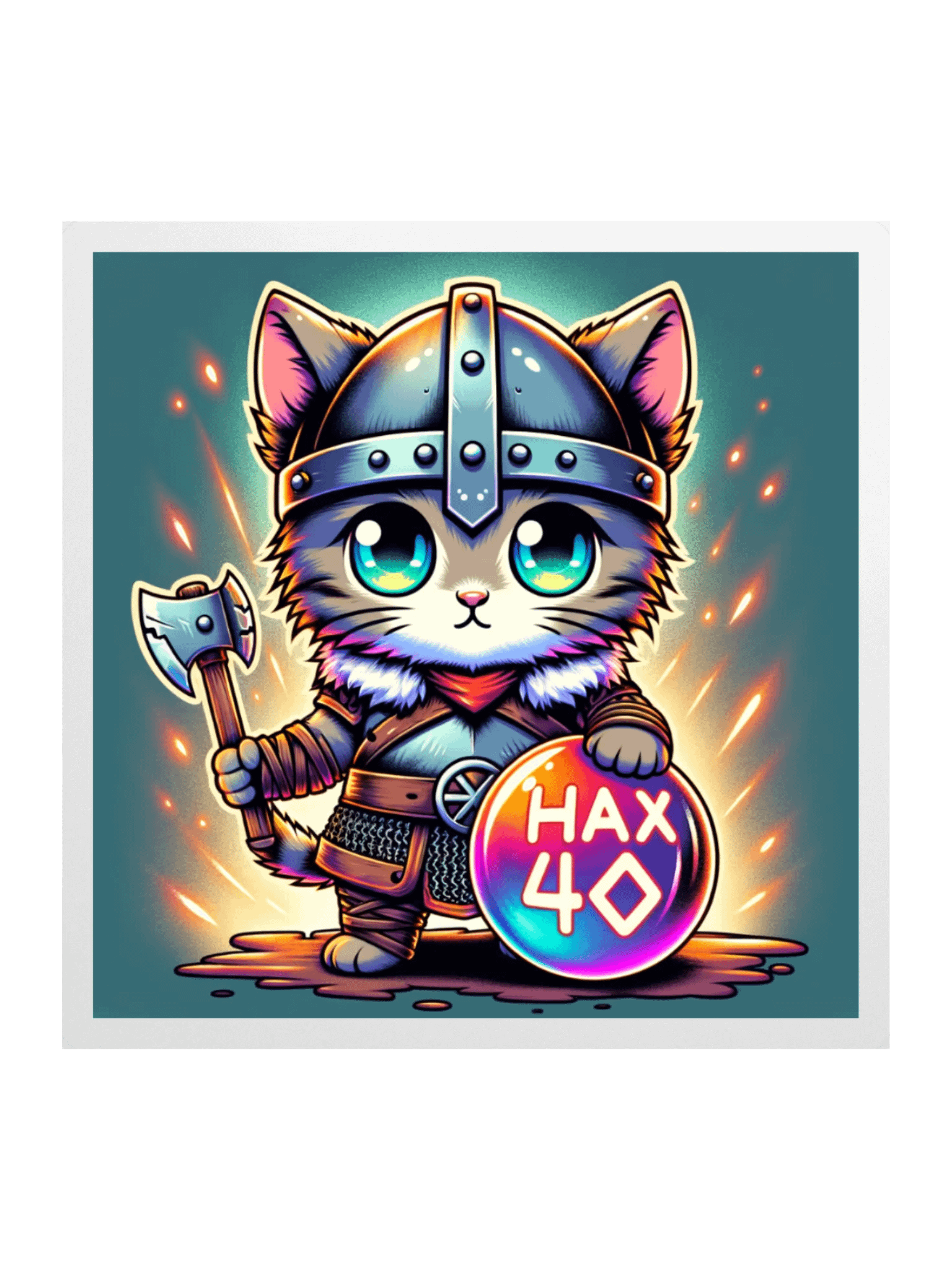 Hax 40 Viking Cat Sticker product image (3)