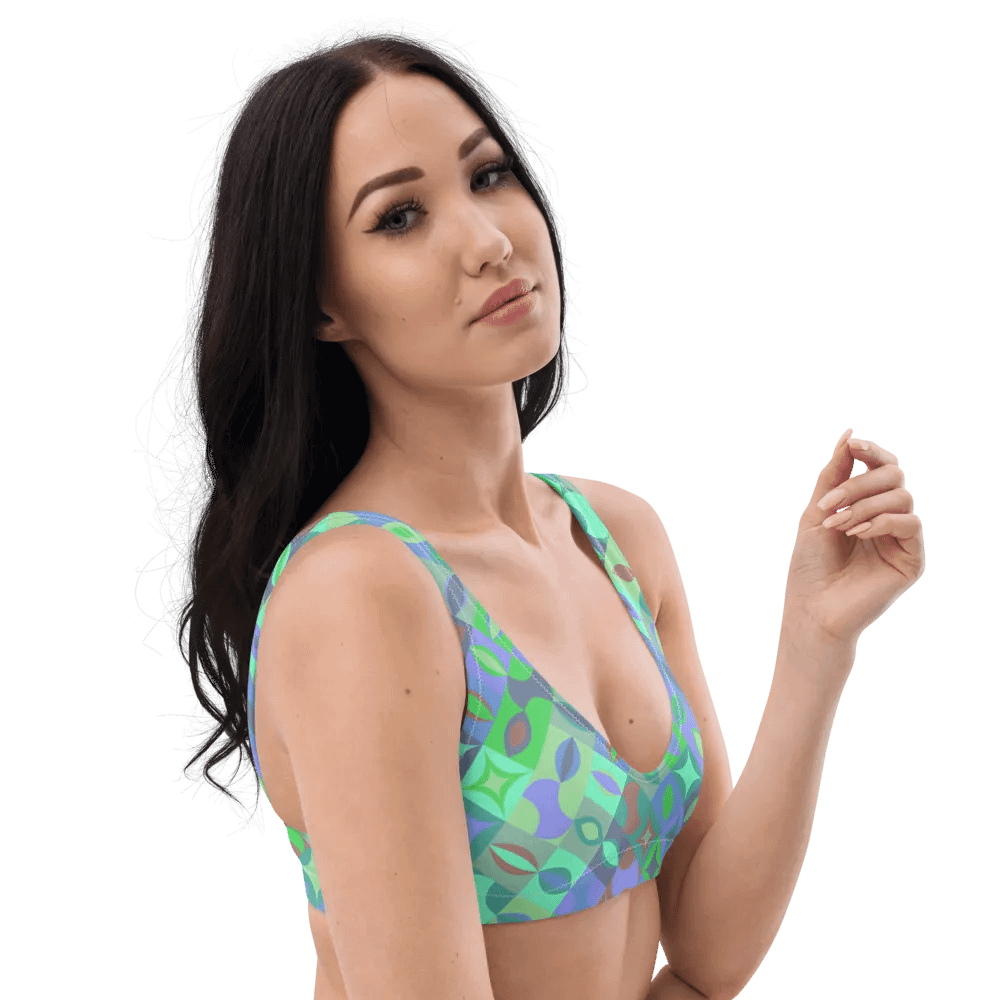 Colorful Vector Patterns Design Padded Bikini Top - v12 product image (4)