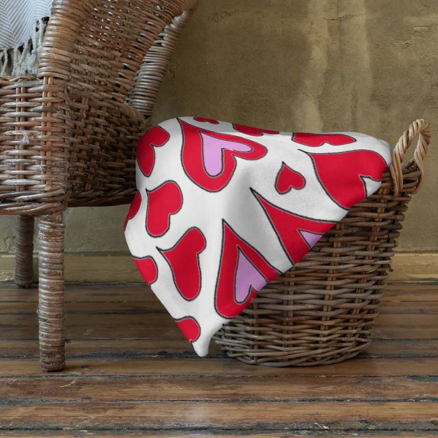 Hearts Drawing Throw Blanket product image (22)