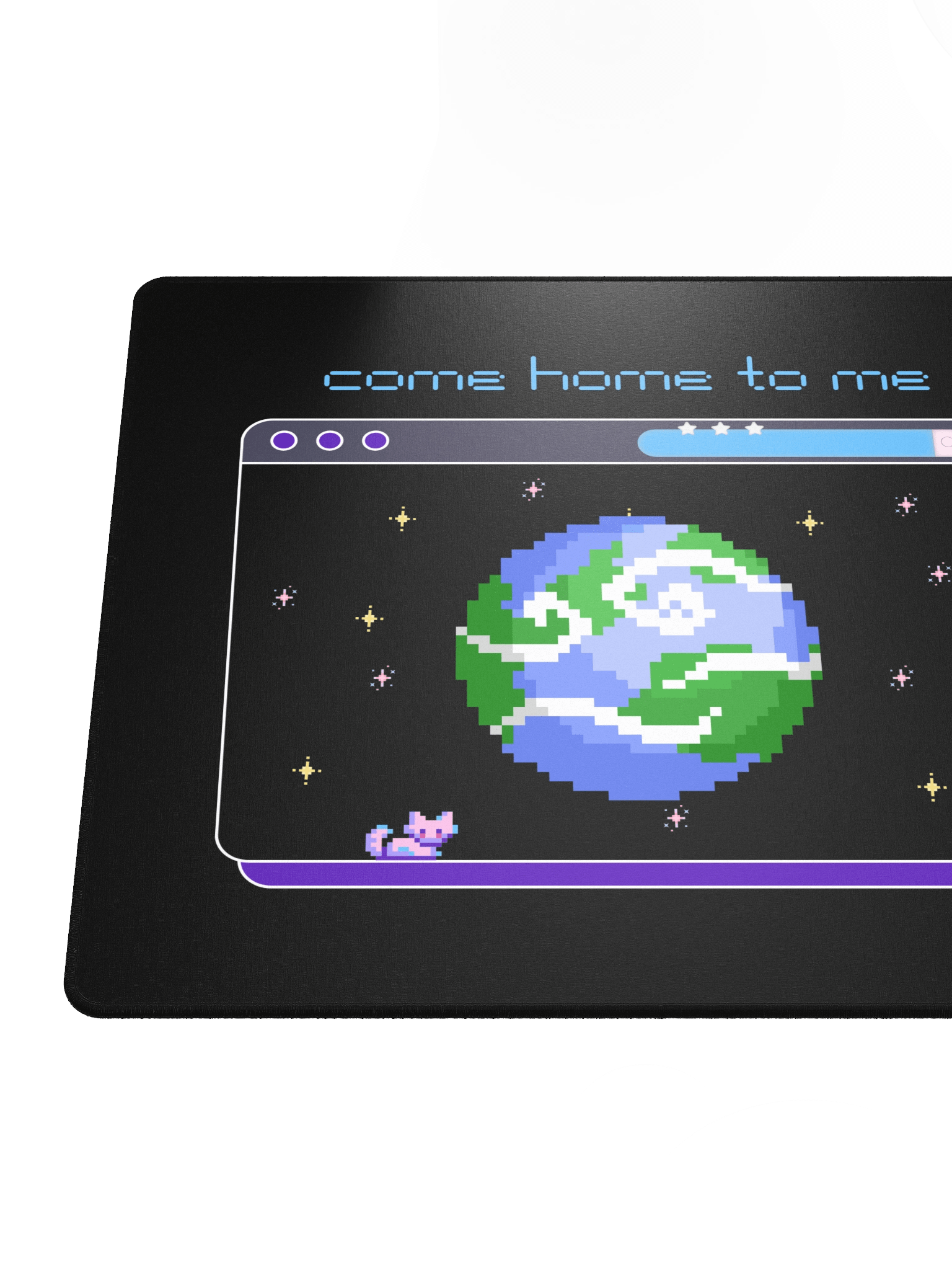 "Come Home to Me" Blue Pixel Art Mouse Pad product image (4)