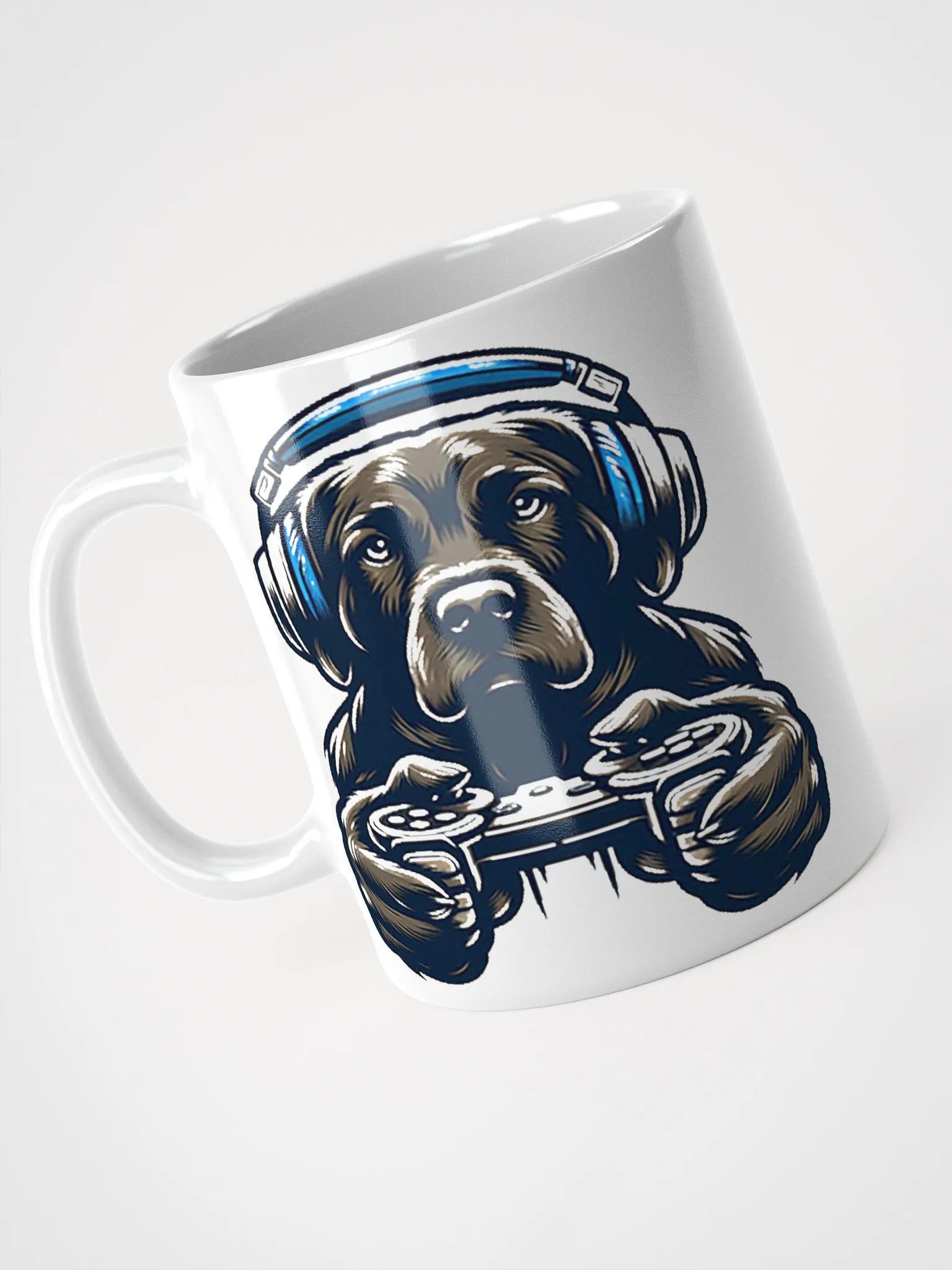 Gamer Dog #Stylish Glossy White Mug product image (3)