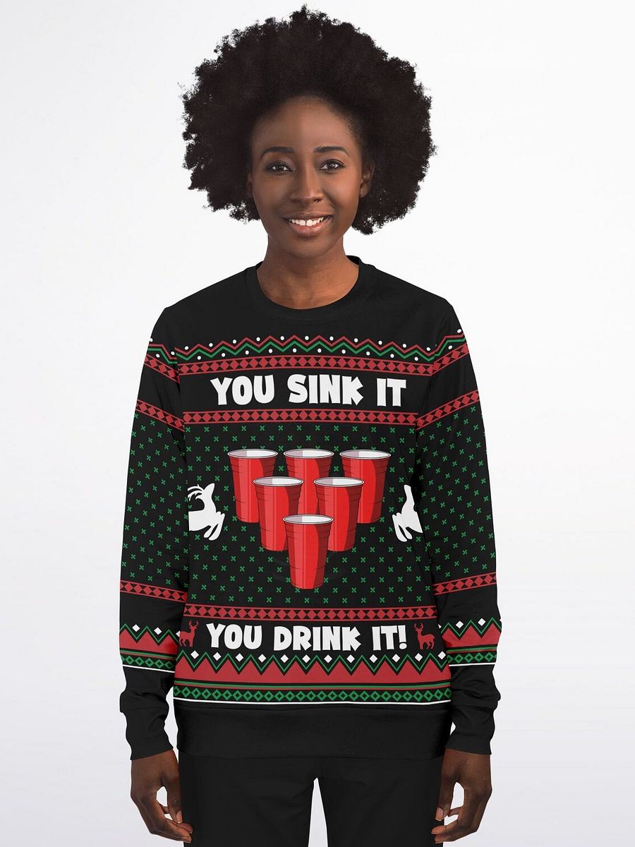 Festive Beer Pong Christmas Sweatshirt – 