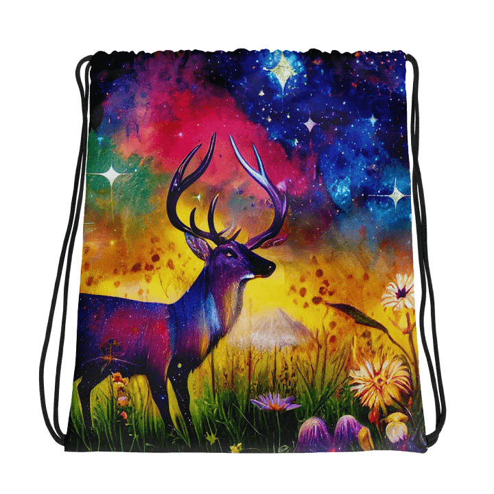 Cosmic Deer All-Over Drawstring Bag product image (1)