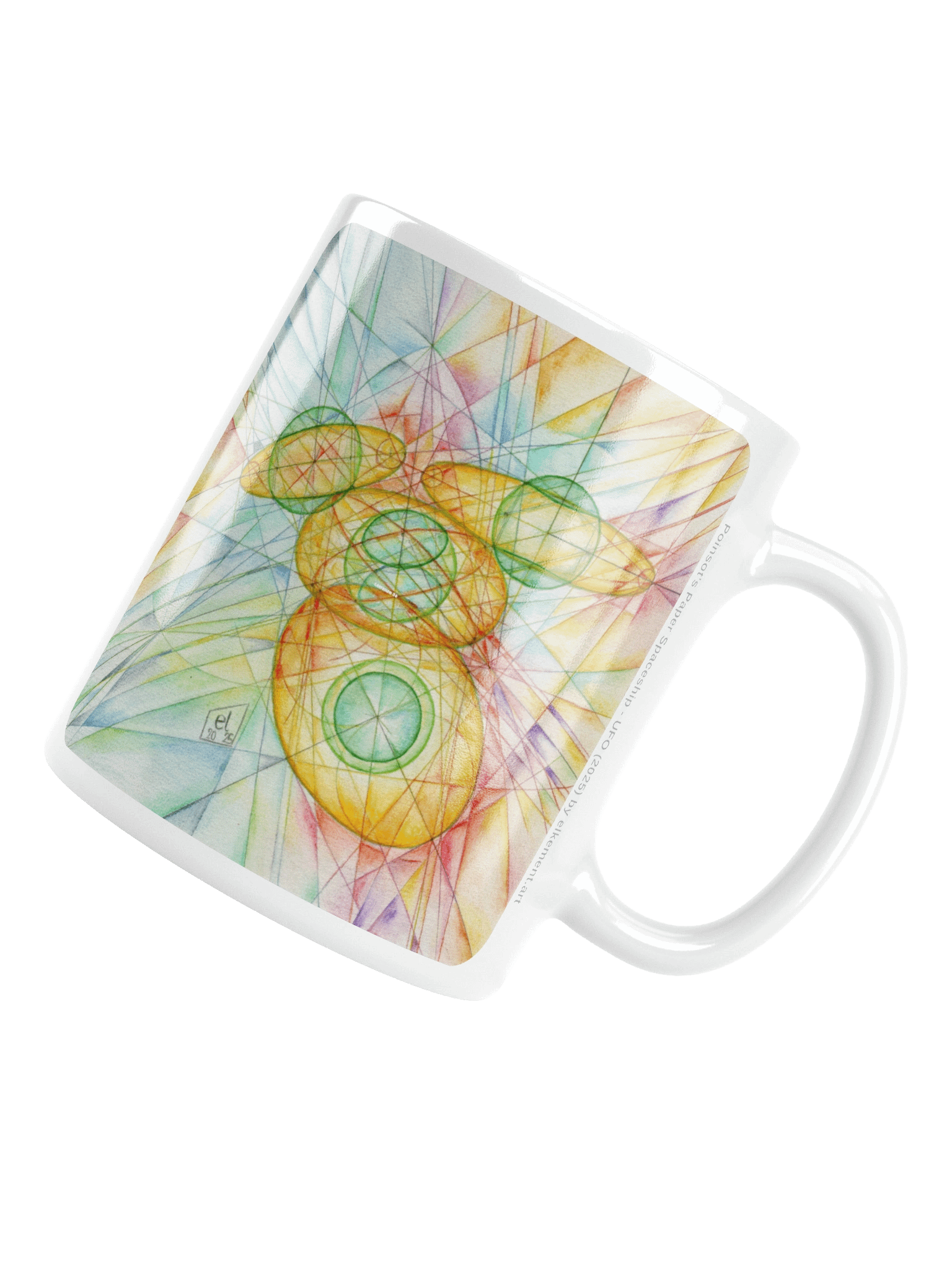 Poinsot's Paper Spaceship 4+1 - Gyroscope Physics Geometric Drawings Mug product image (7)