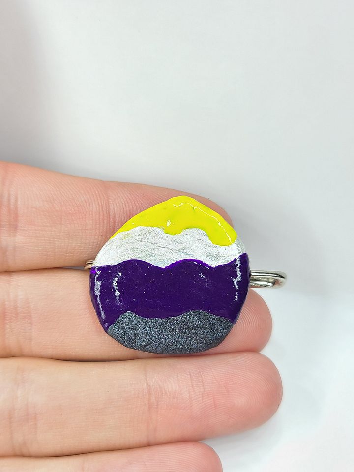 Non-binary pride bottle cap pin product image (2)
