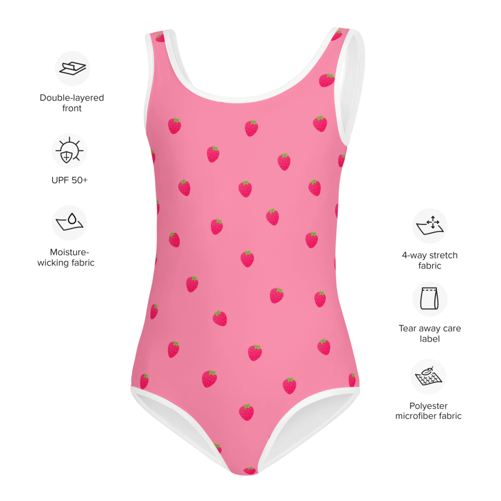 Lots of strawberries kids swimsuit product image (3)