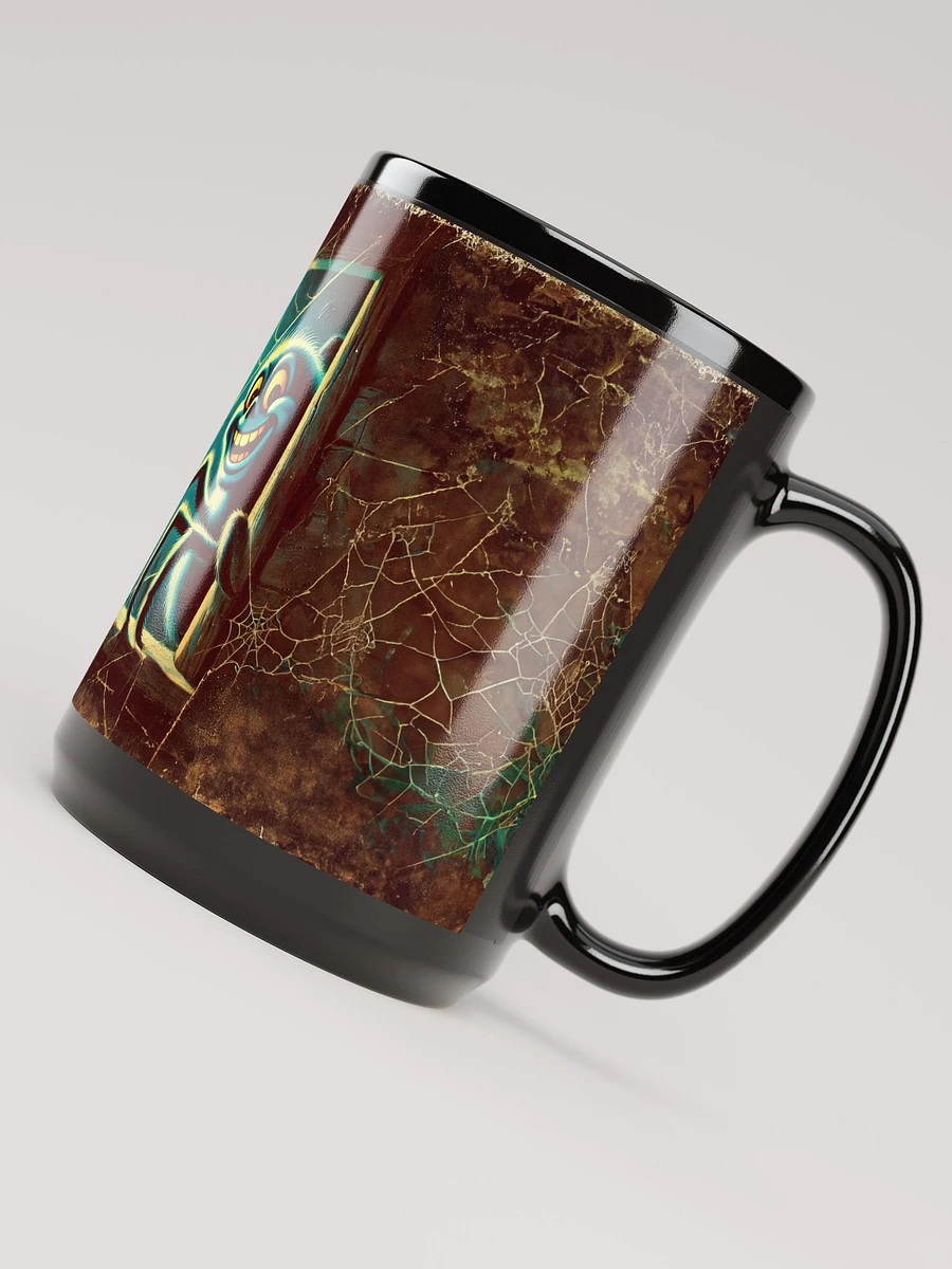 Giant Spider in a Window 15 oz Black Mug product image (5)