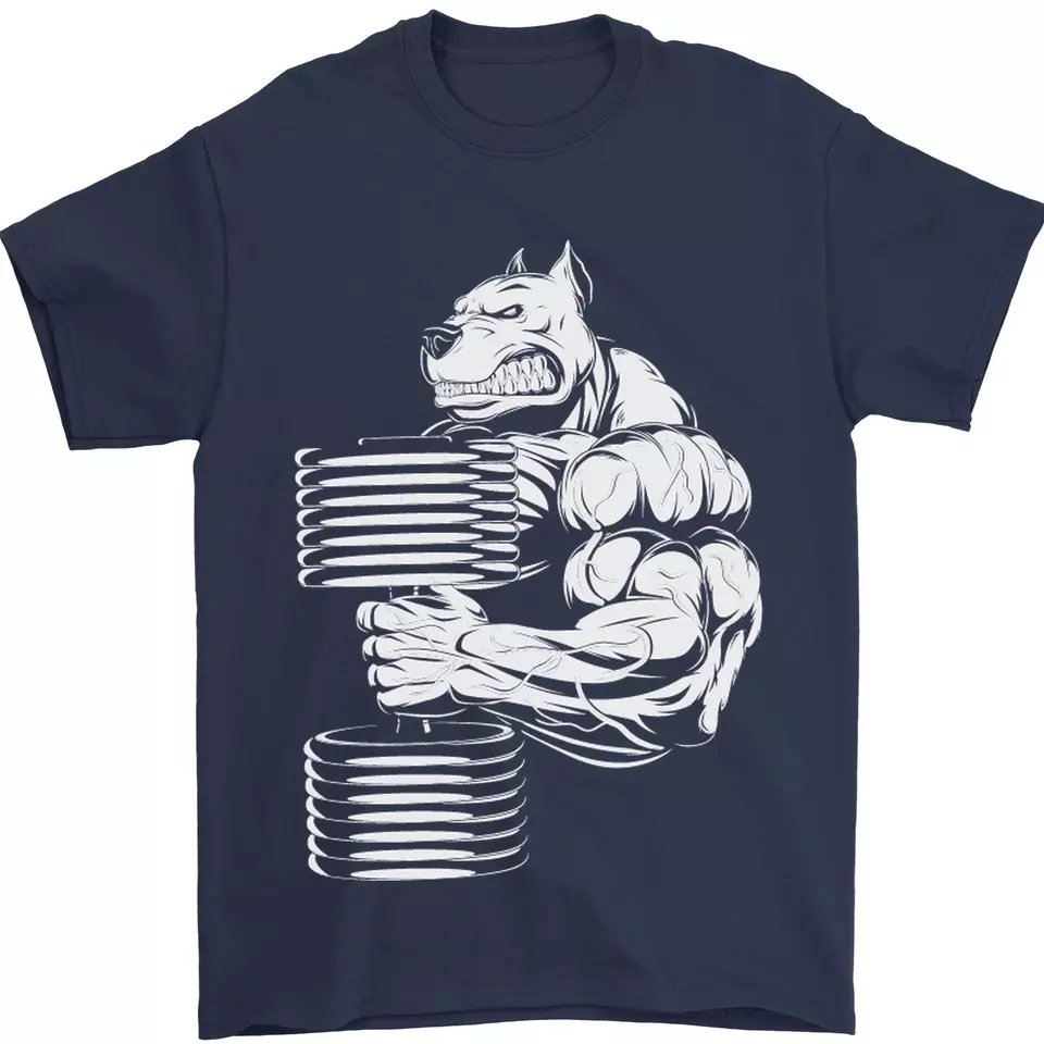 Bulldog Gym Training Top Bodybuilding Mens T-Shirt 100% Cotton product image (2)