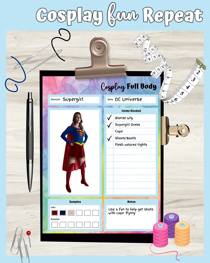Blue Cosplay Planner Printable product image (2)