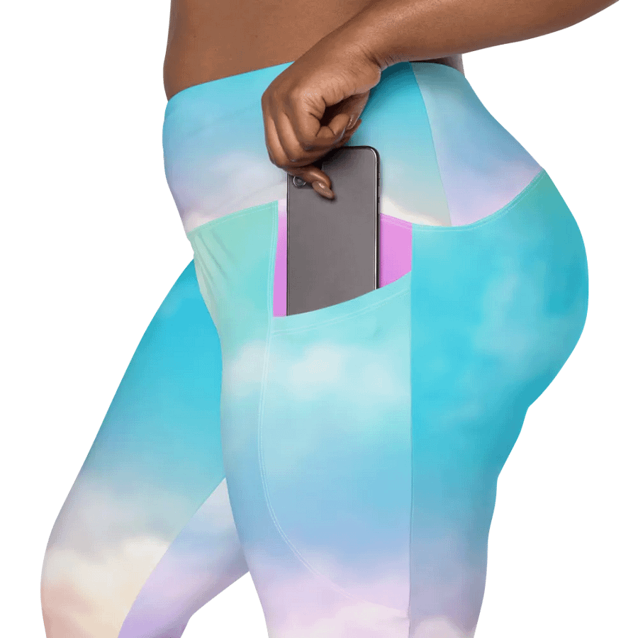 Blur cloud rainbow Design Leggings with Pocket - V7 product image (12)