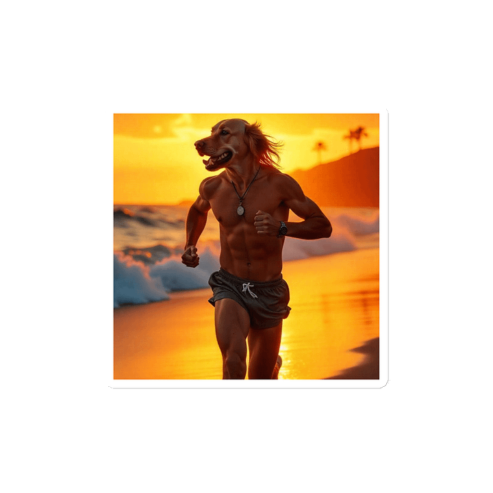 Golden Retriever goes for a jog magnet product image (2)