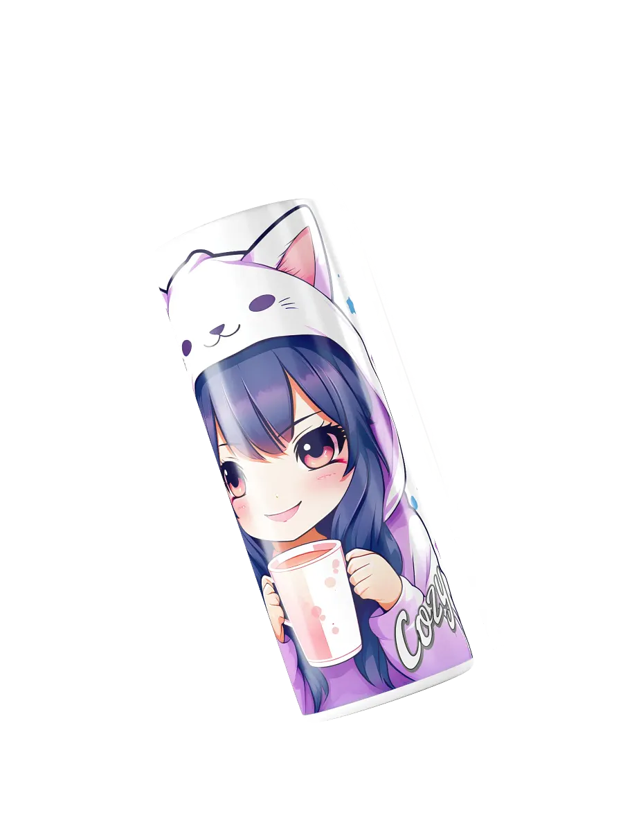 Cozy Kawaii Anime Girl 20 oz Skinny Stainless Steel Tumbler - White product image (5)