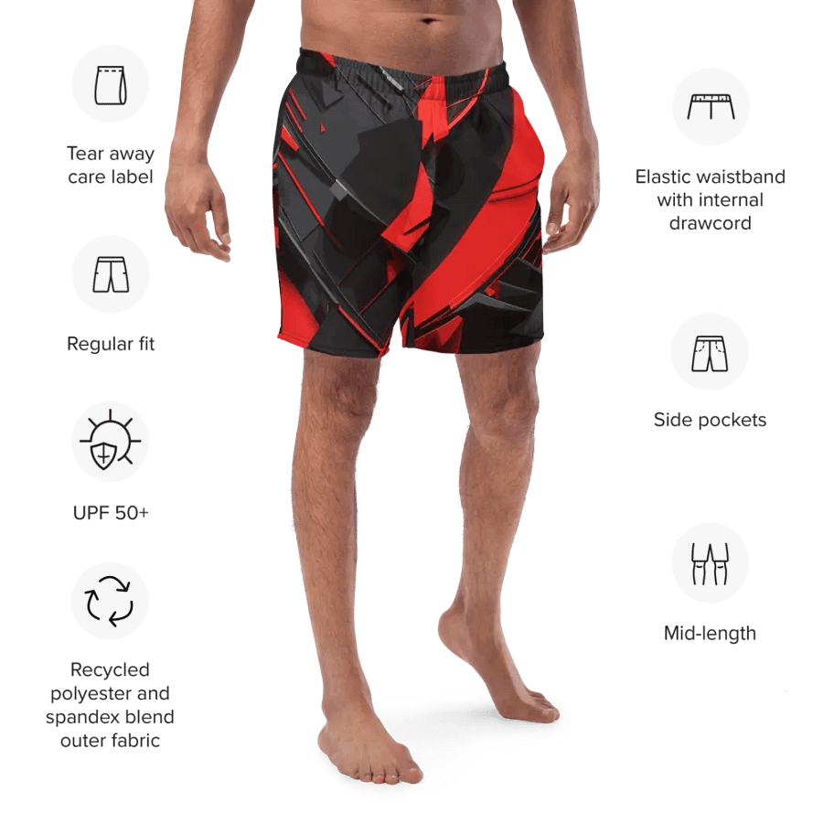 Abstract red ans black- Swim Trunks product image (3)