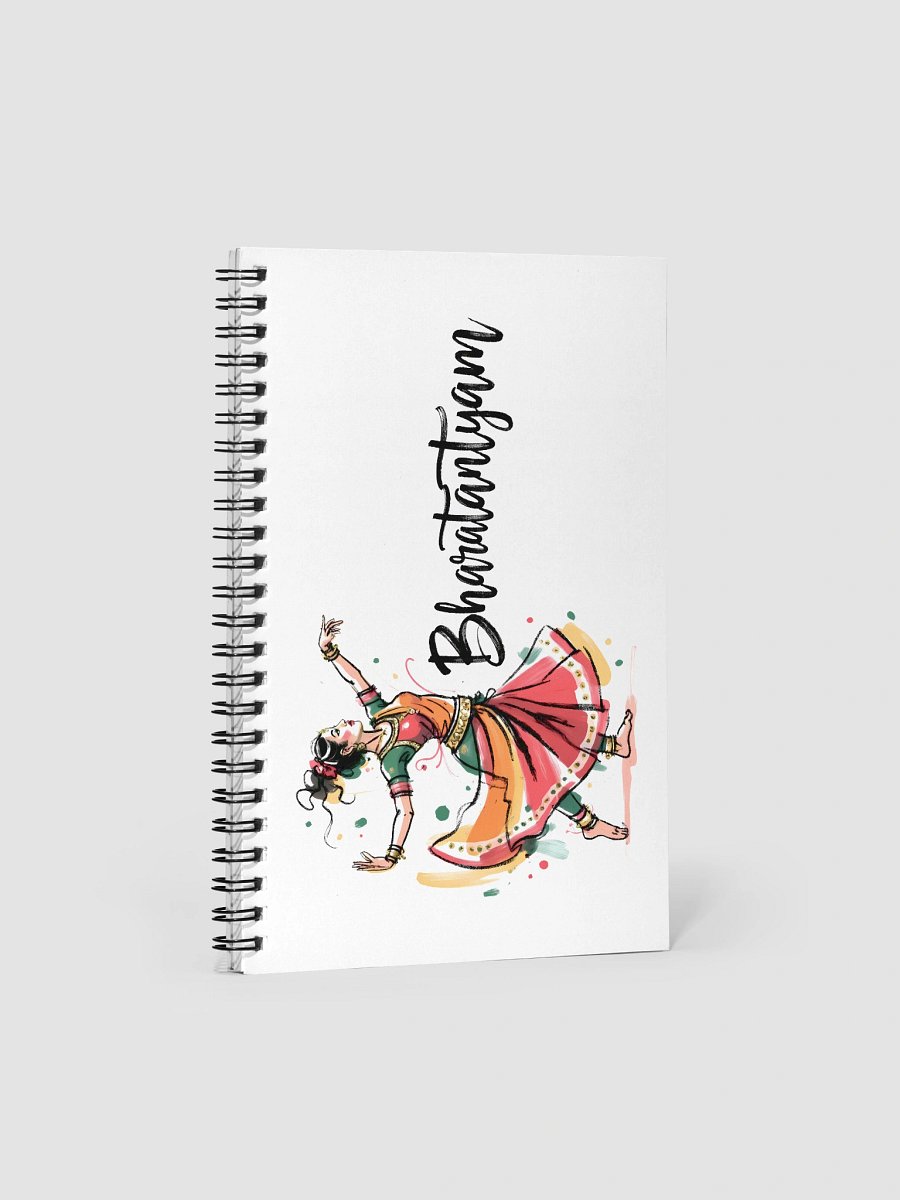 Elegant Bharatanatyam Dance | Traditional Indian Art Spiral Notebook product image (1)
