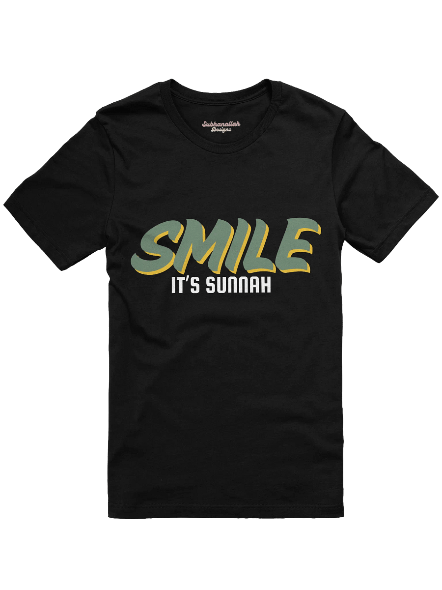 Dark "Smile It's Sunnah" T-Shirt in Muted Olive product image (7)