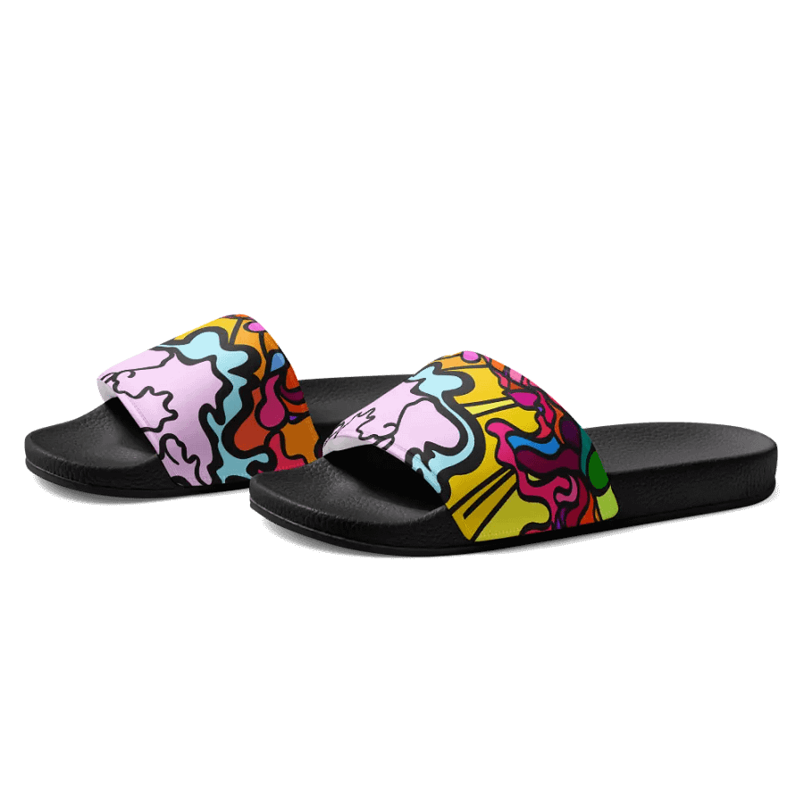Vibrant Swirls Men's Slides - Wave at Sunset product image (3)