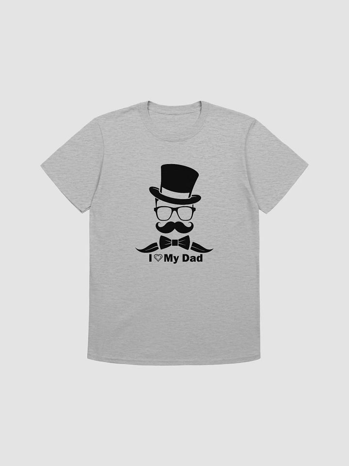 I Love My Dad Quoted Short Sleeves T Shirt With Hat Glasses Tie Bow And Mouthaches Design product image (8)