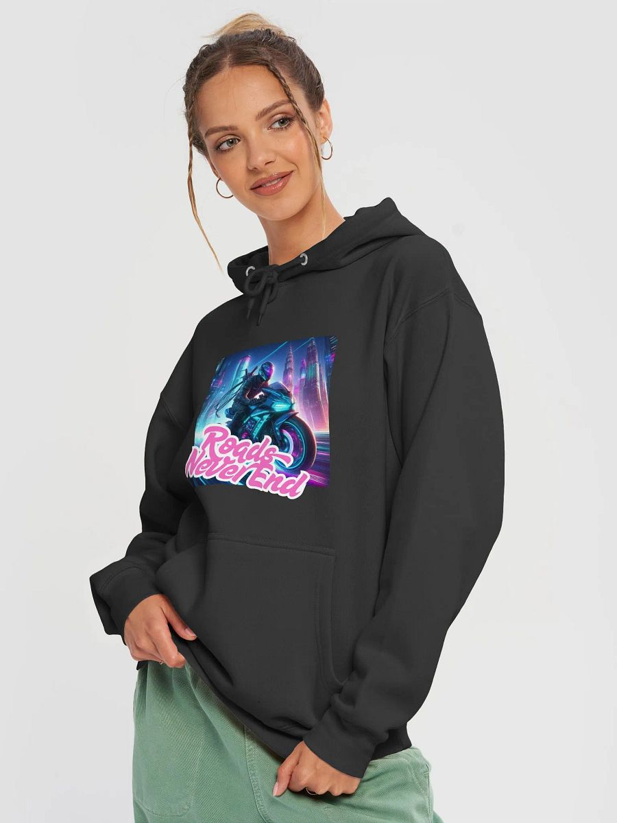 Neon Nights Premium Hoodie | Roads never end product image (4)