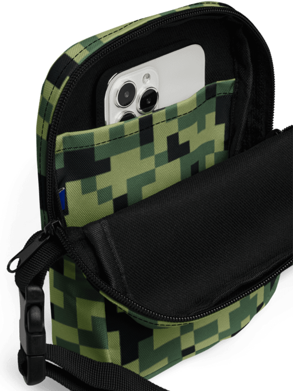 Military Green Camouflage Pixels Camo Pattern Crossbody Bag product image (3)