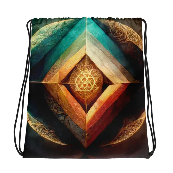 Geometric Elegance Drawstring Bag product image (1)