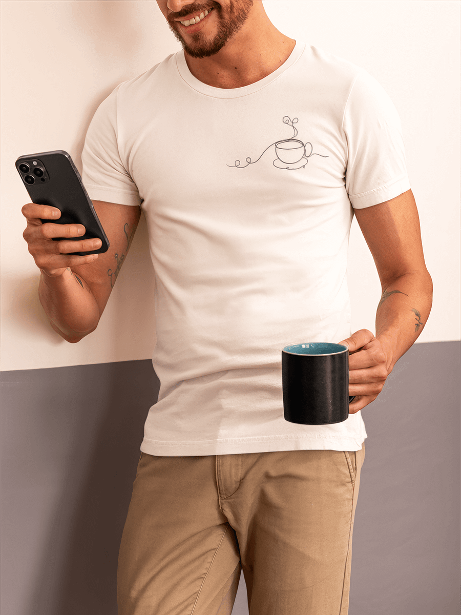Line Art Kaffeetasse T-Shirt für Kaffeeliebhaber | Minimalistische Kunst product image (1)