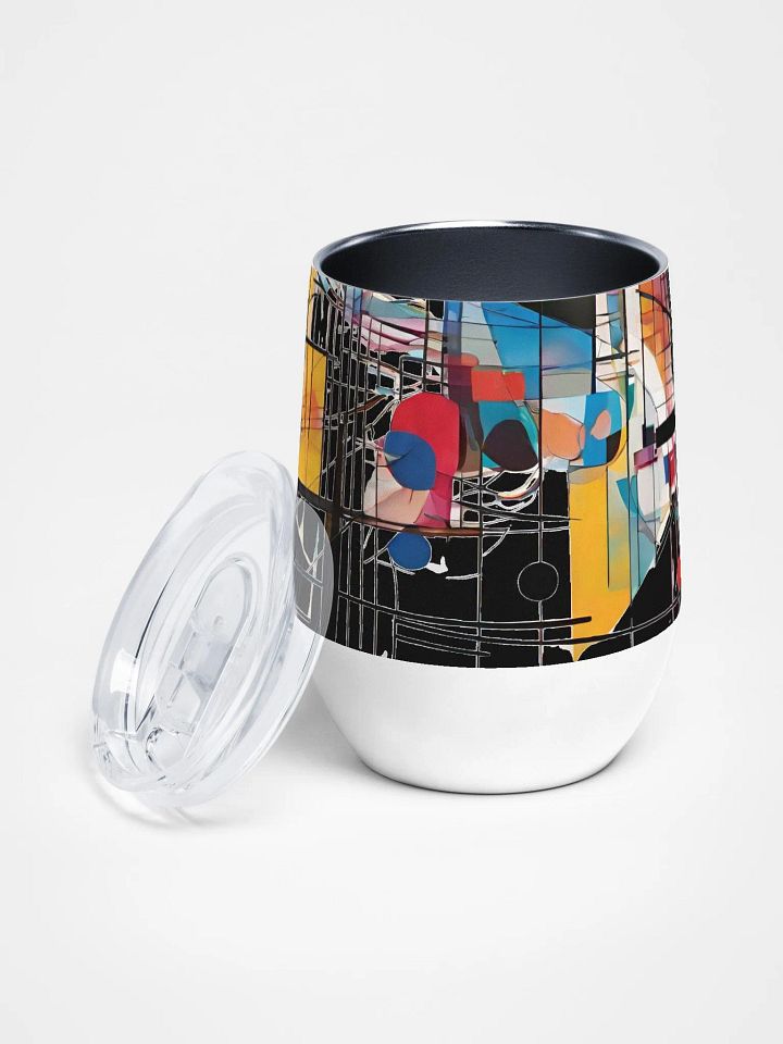 Stylish Kadinsky inspired wine tumbler for art moms dads friends product image (2)