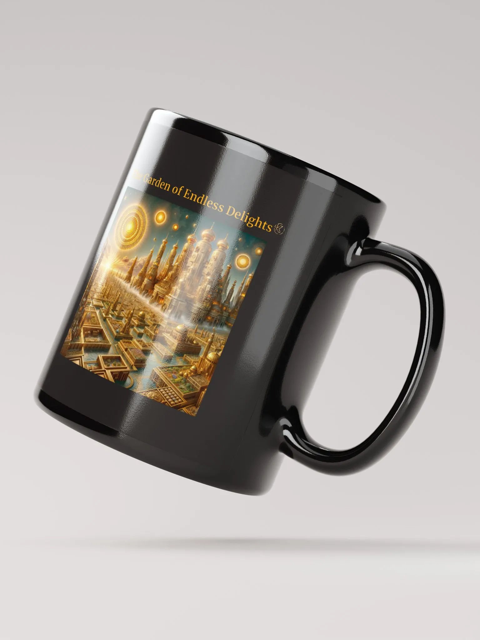 The Garden of Endless Delights | Black Glossy Mug product image (3)