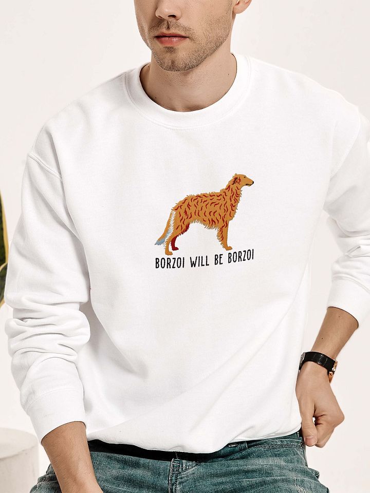 Borzoi Will Be Borzoi Sweatshirt (Embroidered) of a Borzoi product image (2)