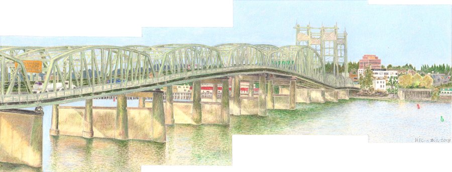 View from the Jantzen Beach Hotel in Portland, Oregon 02.01.18 on Canvas (24" x 48") product image (2)