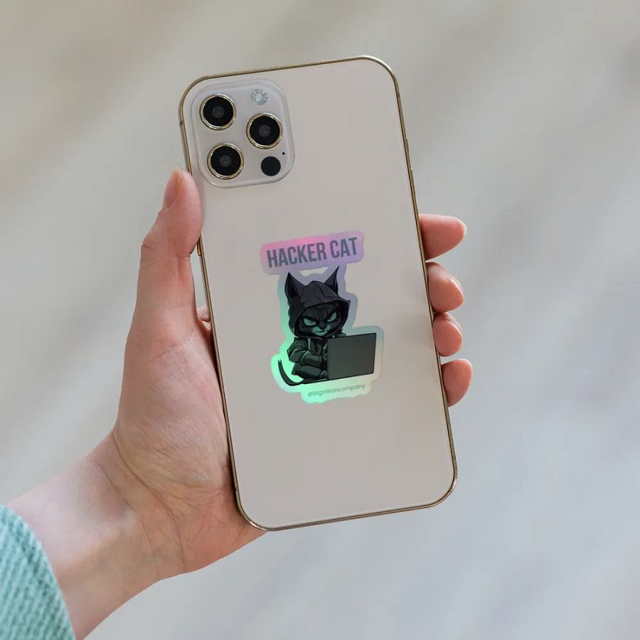 Hacker Cat Holographic Sticker Sheet product image (8)