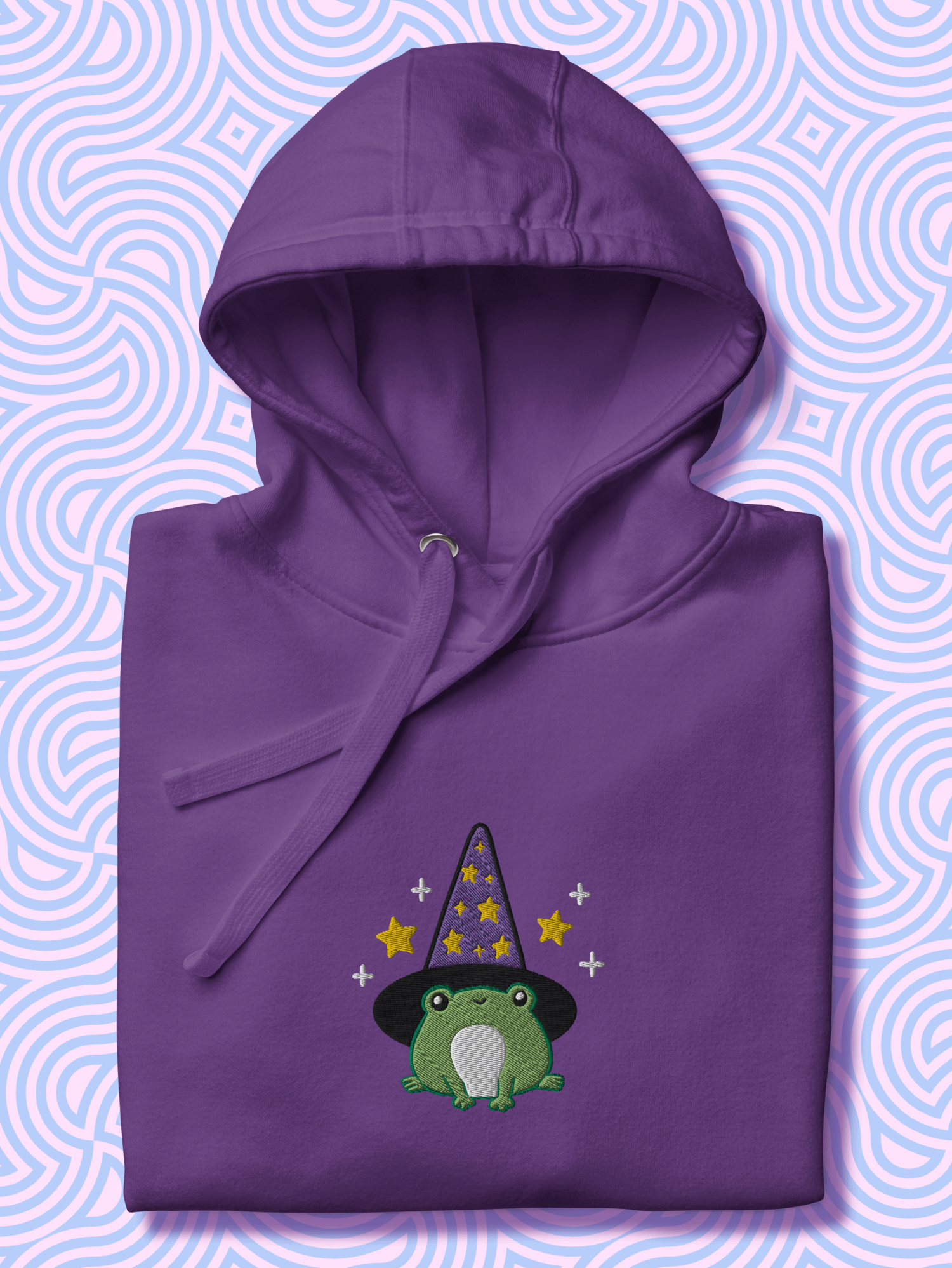 Enchanted Frog Wizard Embroidered Unisex Hoodie product image (1)
