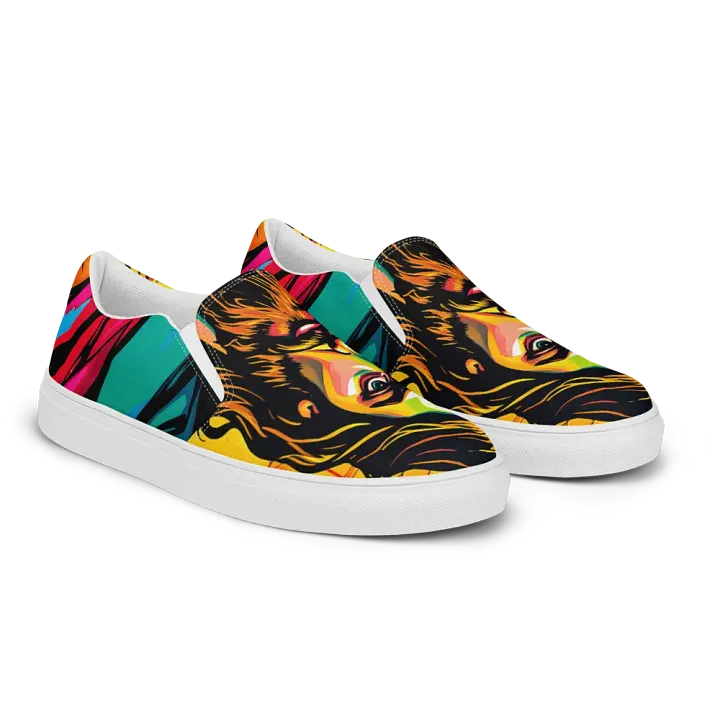Thumbs Up Pop art J-dog Men's Slip-On Canvas Shoes product image (2)