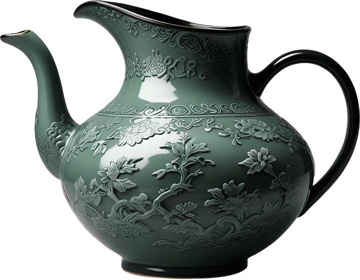 Chinese Art – Celadon Teapot for Refined Design Projects PNG product image (1)
